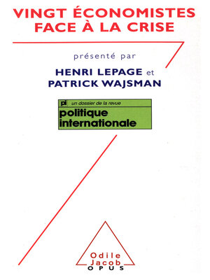 cover image of Vingt  économistes face à la crise